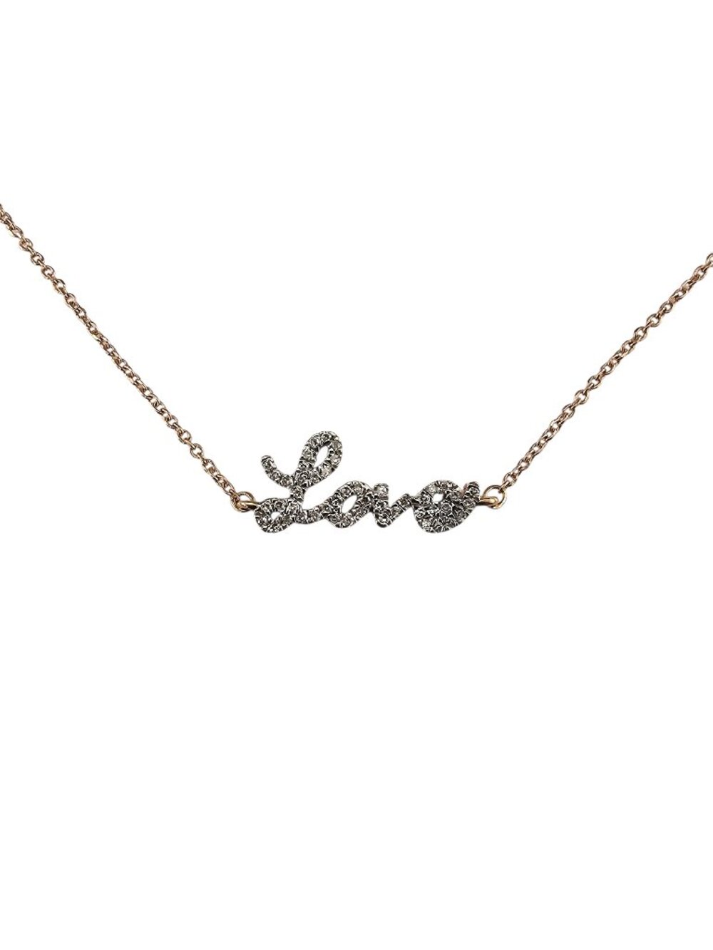 10K Rose Gold Diamond "Love" Ankle Bracelet #24416